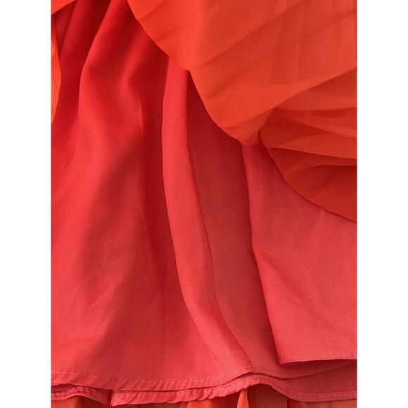 Moon Collection Women's Orange(ish) Flare Pleated Embellished Mini Dress Medium - Picture 9 of 12
